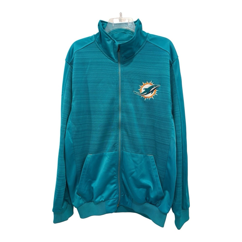 Miami Dolphins NFL G-III Full Zip Jacket Mens‎ Large Teal Embroidered Logo Track